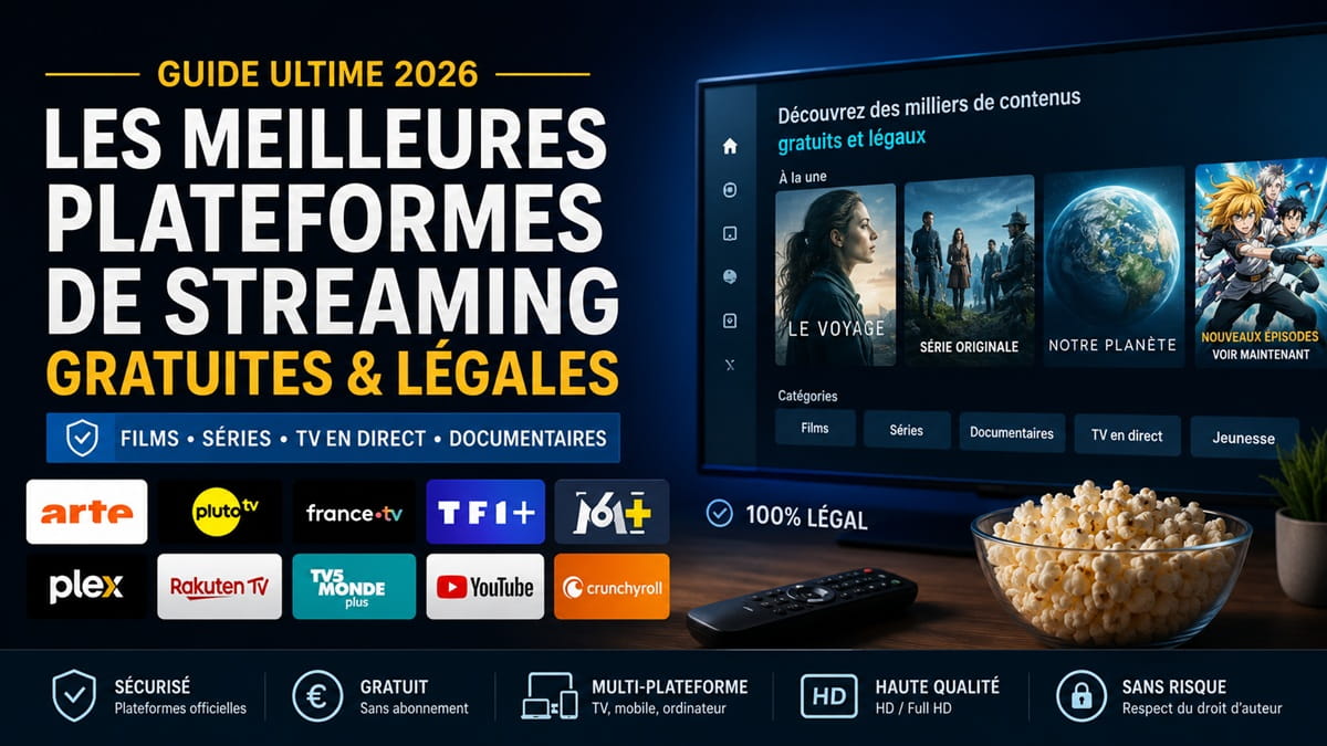 Les meilleures plateformes de streaming gratuites et legales.